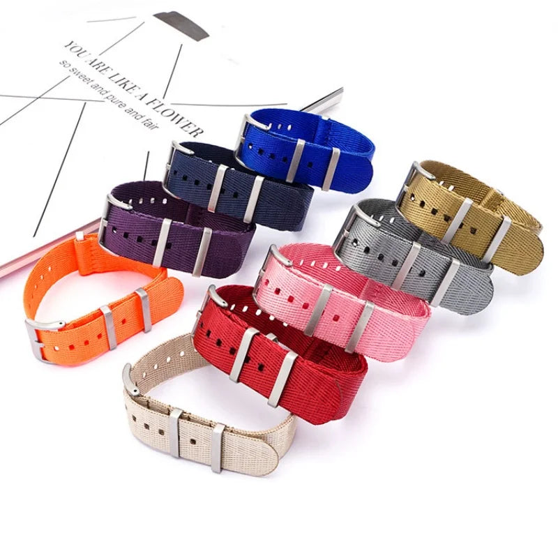 Bracelet NATO 20mm 22mm 24mm Bracelet de montre en Nylon pour Omega Seamaster 300 Bracelet de remplacement de sport de plongée noir avec ceinture