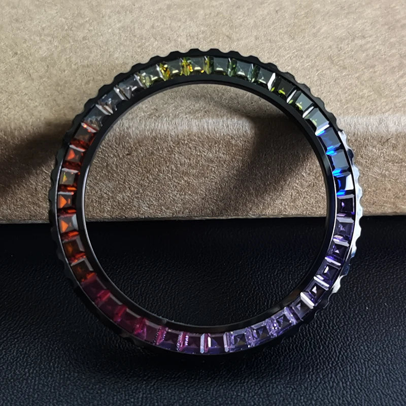 Zubehör für Seiko SKX007/009/SKXA35/SKX171, neue 5er-Serie SRPD, Lünette aus schwarzem Stahl, Kristall