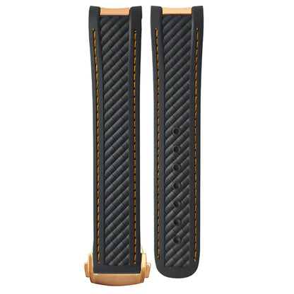 Natural rubber watch strap, 20mm, for Omega Seamaster Aqua Terra, 150M, 41mm, AT150, 220, 231, rose gold, curved end, sport, 19mm