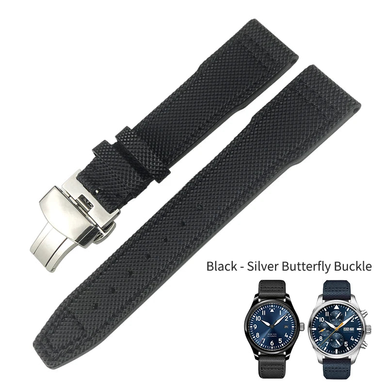 Bracelet de montre en cuir de veau pour homme, bracelet de montre en nylon, bleu, adapté pour Portofino IWC, TOP GUN, Big Pilot SPITFIRE Mark 18, 20mm, 21mm, nouveau