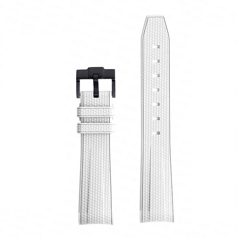 Bracelet de montre en caoutchouc et Silicone, 20mm, pour Omega X Swatch Joint MoonSwatch, pour Seamaster 300, pour hommes et femmes, extrémité incurvée