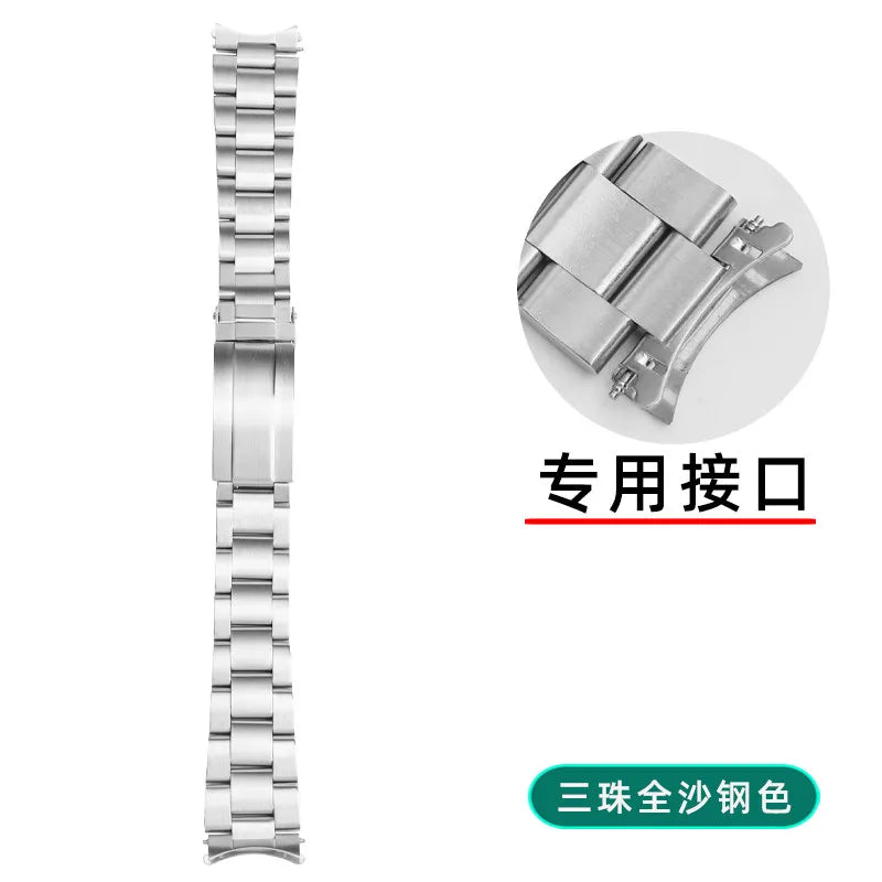 Cinturino per orologio in acciaio inossidabile da 18 mm/19 mm con estremità curve per Seiko 5. Sxns80/79/79k/77k/73 SNK381K1/391K1/357K1/361K1/385K1/393