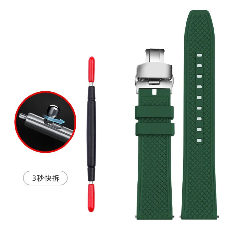 Cinturini per orologi in gomma verde premium – Sport – Disponibili varie texture – 1 pezzo