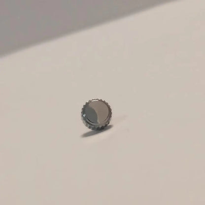 Couronne de montre de remplacement en acier inoxydable T5986, 6.0mm, trou de 2.0mm avec robinet de 0.9mm et épaisseur de 3.0mm