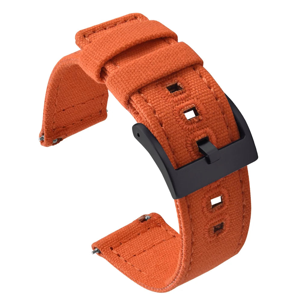 Universal Nylon Watch Strap, 20mm 22mm Quick Release Durable Retro Canvas Sport Belt for Omega Seiko Cartier