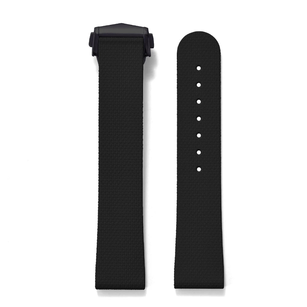 STAPELP suitable for Omega Swatch 20mm universal watch straps Black Blue FKM Rubber Quick Release Watch Band with Omega Folding Clasp