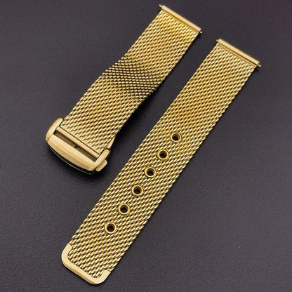 20mm 22mm Milanese Watch Band for Omega 007 Seamaster 300, Stainless Steel Mesh Bracelet, Original Folding Buckle