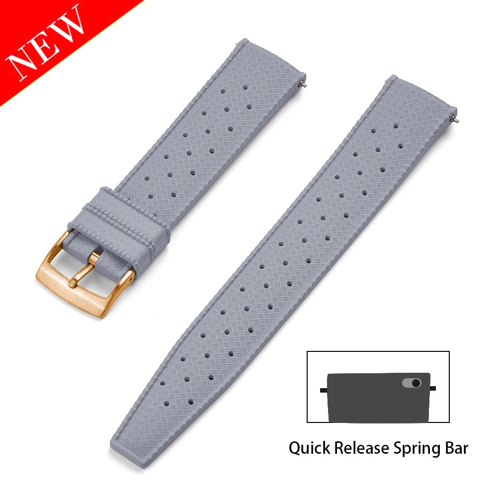Premium FKM Rubber Watch Band Quick Release 18mm 20mm 22mm 24mm Rubber Watch Strap Smart Watch Bracelet