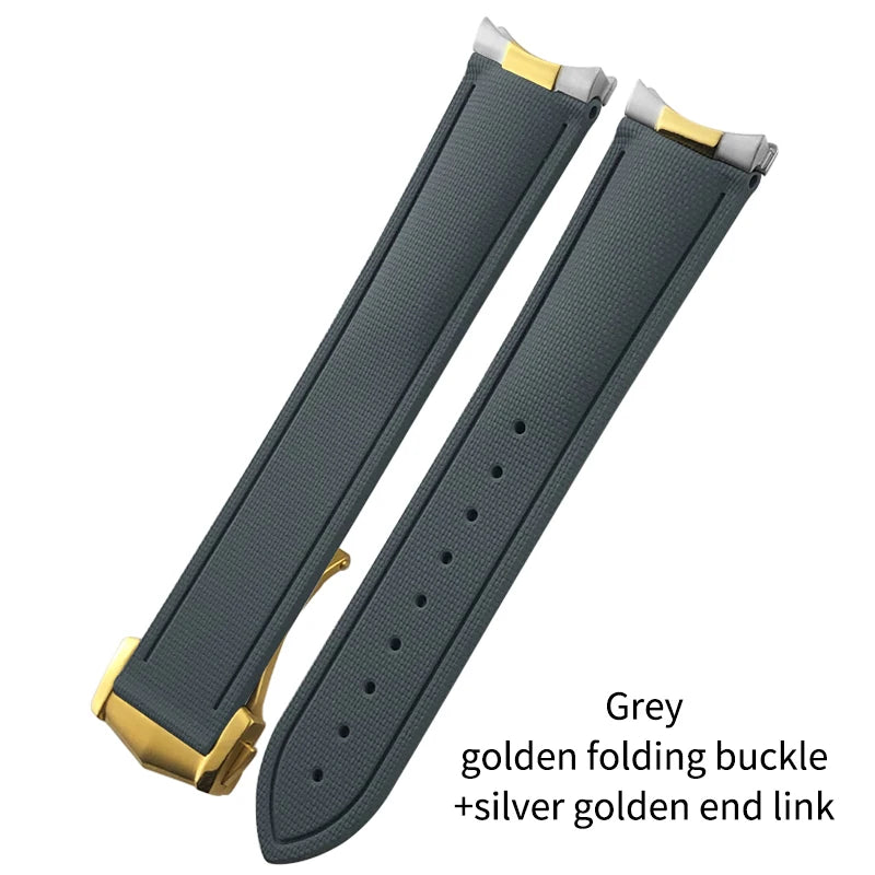 Cinturino per orologio flessibile in gomma fluorurata FKM di alta qualità, 20/21 mm, cinturino per orologio da immersione per Omega Aqua Terra Seamaster 300 Rolex GMT Submariner