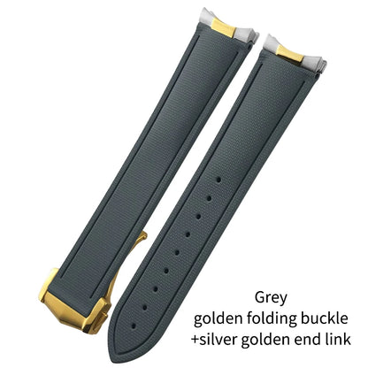 Cinturino per orologio flessibile in gomma fluorurata FKM di alta qualità, 20/21 mm, cinturino per orologio da immersione per Omega Aqua Terra Seamaster 300 Rolex GMT Submariner