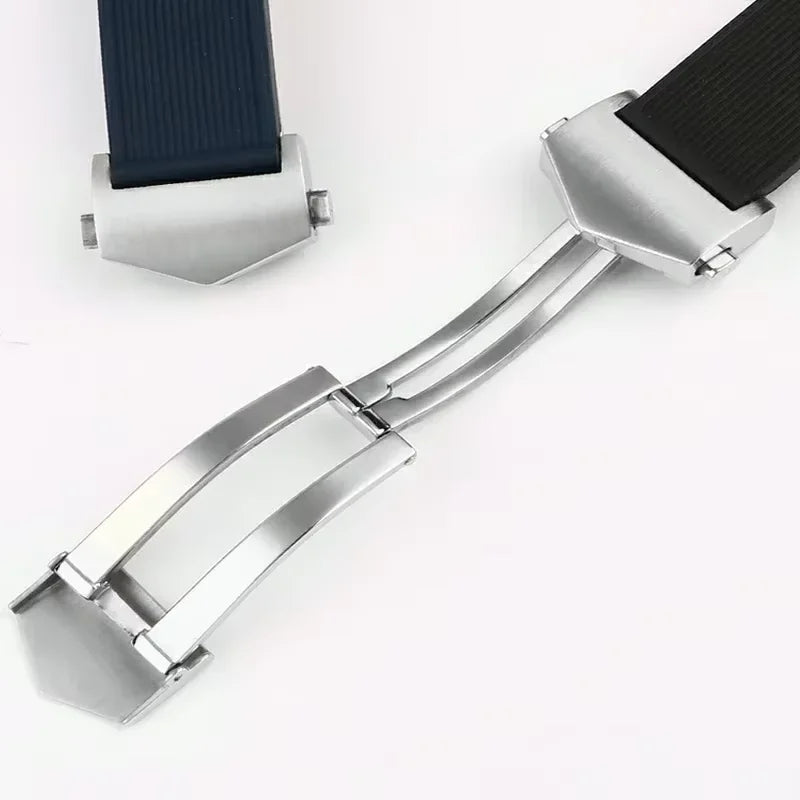 Cinturino per orologio con fibbia pieghevole TAG Heuer, cinturino in silicone WAY201, orologio da uomo Jingqian 300/500 Carlisla serie TAG, cinturino in gomma, 22 mm