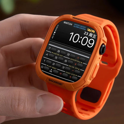 Étui en silicone + bracelet pour Apple Watch Series 11/10/9/8/7/6/SE/Ultra3, bracelet sport avec pare-chocs protecteur