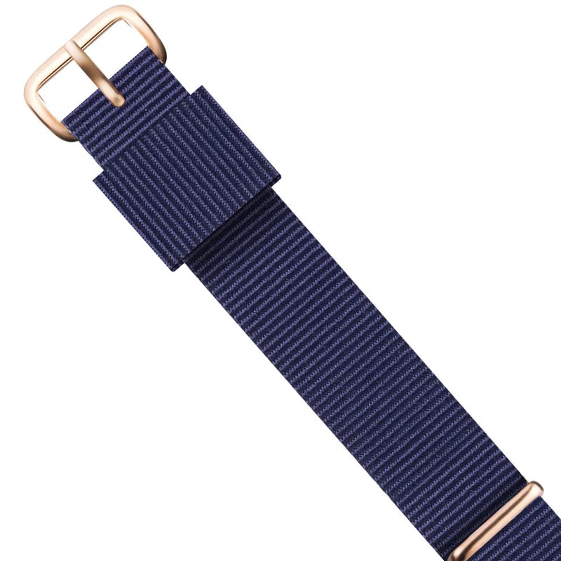 Cinturino per orologio da uomo e da donna, in nylon premium da 18mm e 20mm, color oro rosa e argento, per Daniel Wellington