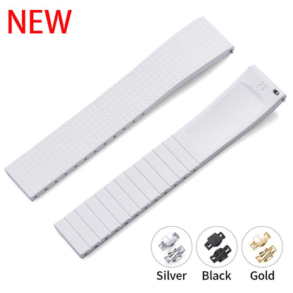 New Design CTS Fluoro-Rubber Watch Strap 18mm 19mm 20mm 22mm Watch Straps with Quick-Release Butterfly Buckle FKM Strap for Cutting to Size