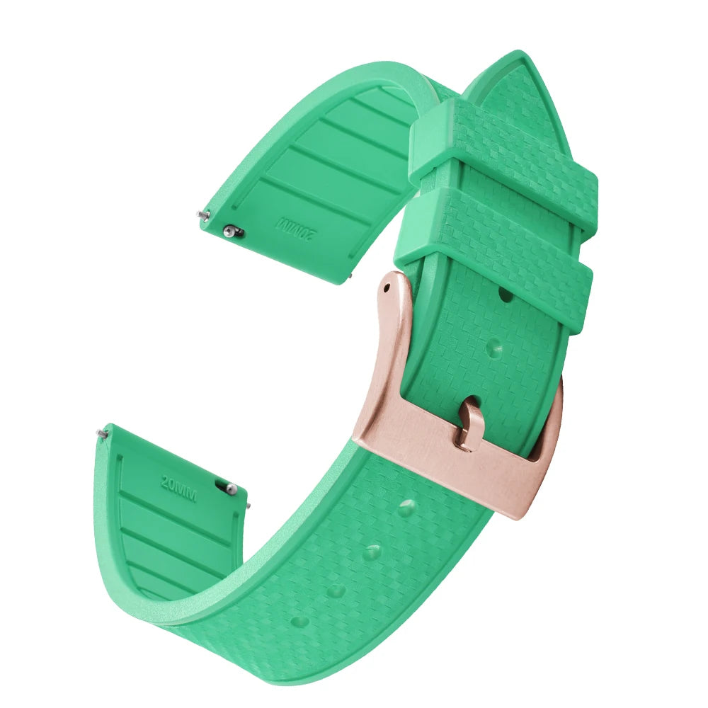 FKM Mosaic Rubber Watch Strap, 20mm 22mm, Quick Release, for Sport Diver, for Rolex Seiko Omega Cartier, Universal Belt