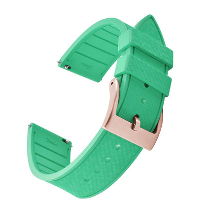 FKM Mosaic Rubber Watch Strap, 20mm 22mm, Quick Release, for Sport Diver, for Rolex Seiko Omega Cartier, Universal Belt