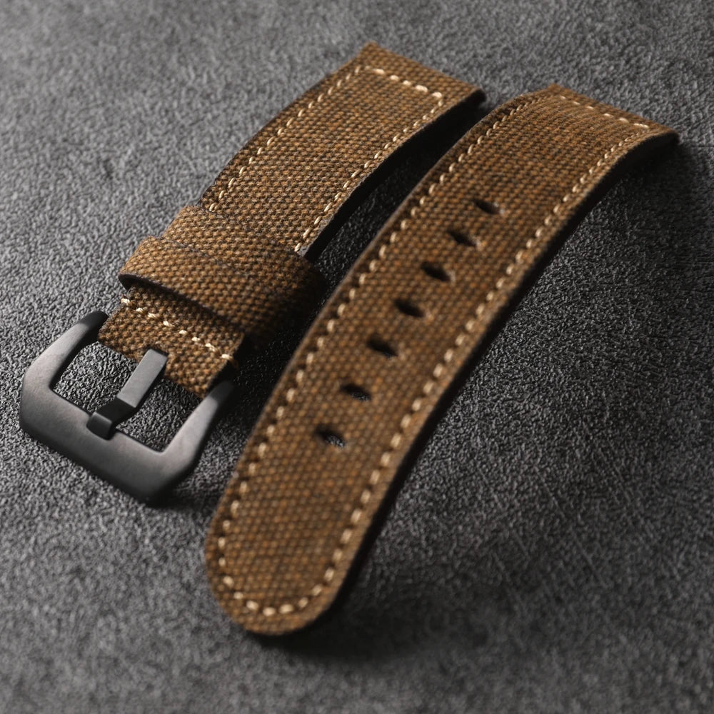 Cinturino in pelle laminata su tela fatto a mano, spessore 20 22 24MM, morbido e di alta qualità, adatto per bracciale da uomo PAM111 441