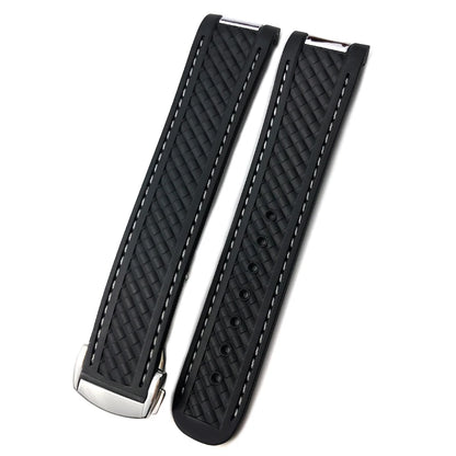 Bracelet de montre en caoutchouc de Silicone, 19mm 20mm, pour Omega Seamaster AQUA TERRA AT150 Ultra léger 8900, boucle de déploiement Premium