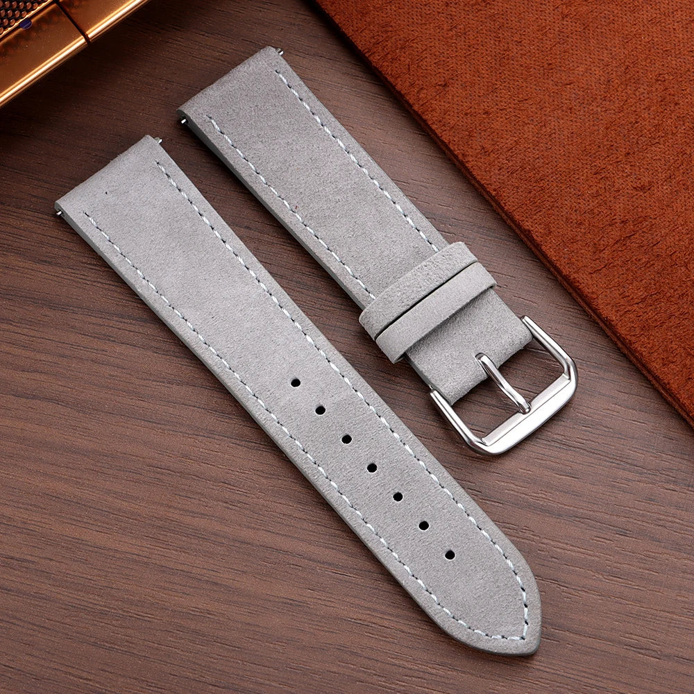 Vintage Suede and Cowhide Watch Strap, 18mm 19mm 20mm 22mm, Quick Release Watch Band for Men and Women, Universal Strap