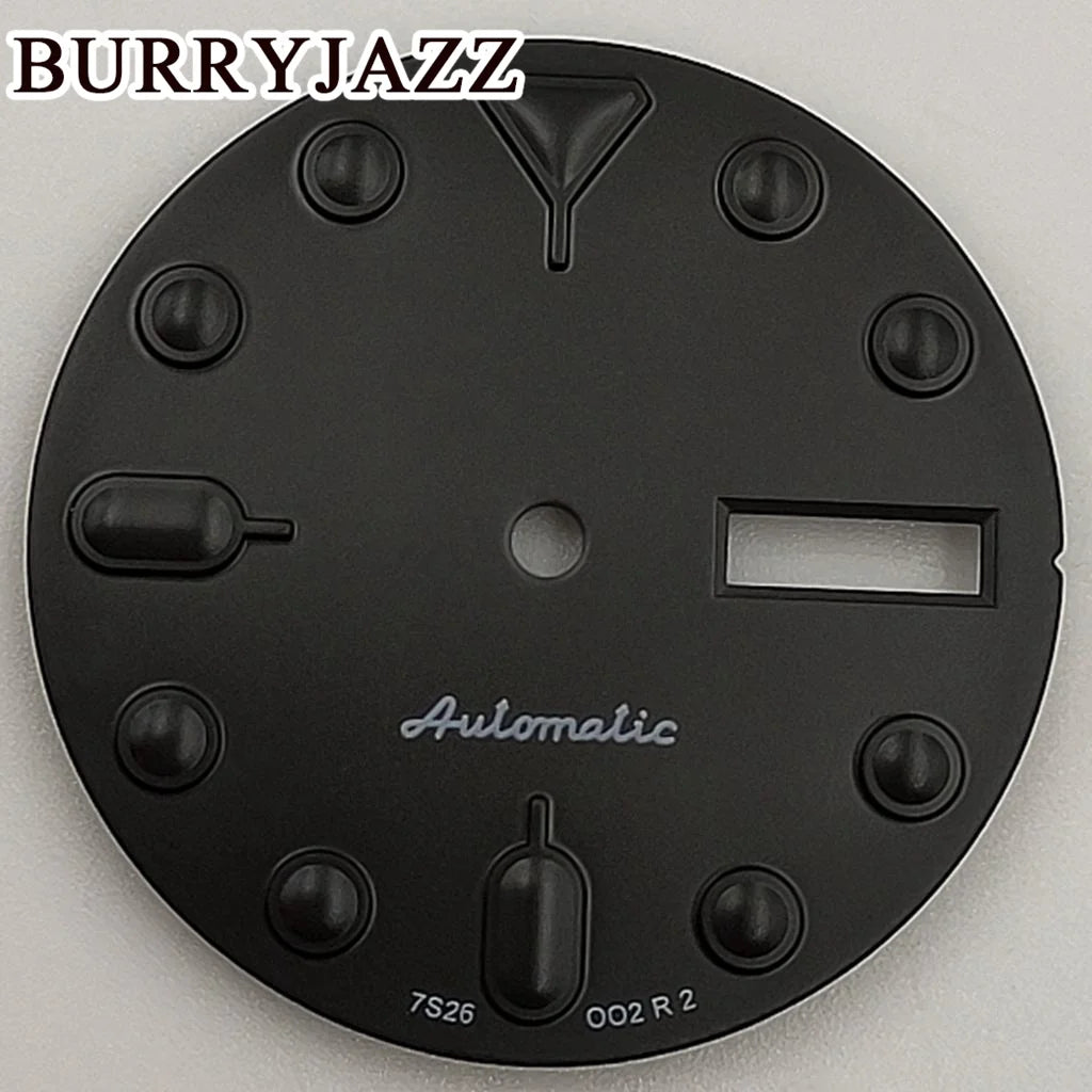 BURRYJAZZ-Watch dial without logo NH36, black dial, green dial Shoous Fit 3 O'Clock, 28.5 O'Clock Crown case, 3.8mm