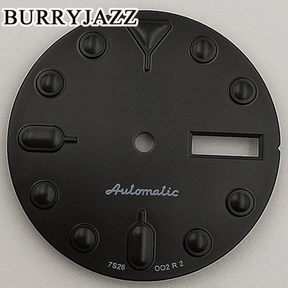 BURRYJAZZ-Watch dial without logo NH36, black dial, green dial Shoous Fit 3 O'Clock, 28.5 O'Clock Crown case, 3.8mm