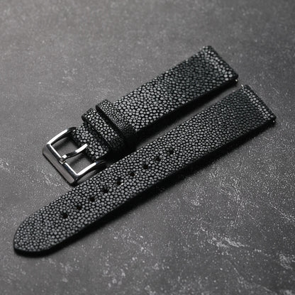Handmade Beaded Fish Leather Bracelet, 18MM 19MM 20MM 21MM 22MM, Black, Blue, Green, Watch Strap