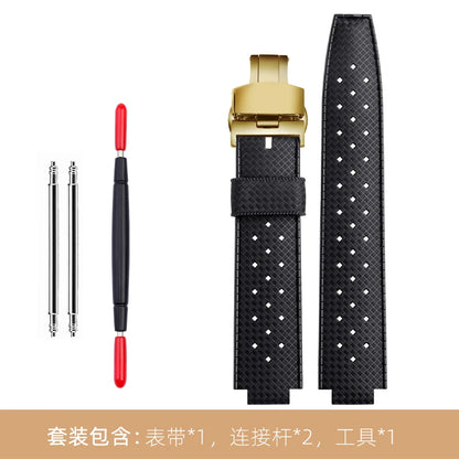 Cinturino in gomma per orologio LV, con apertura rialzata, Louis Vuitton, serie Tambour, Q1121, cinturino dedicato, uomo, donna, Q114k