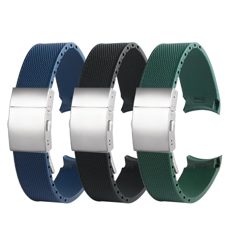 Rubber and silicone watch strap, 21mm, for Longines, Quest, Hydroquest, L3, waterproof belt, folding buckle, accessories