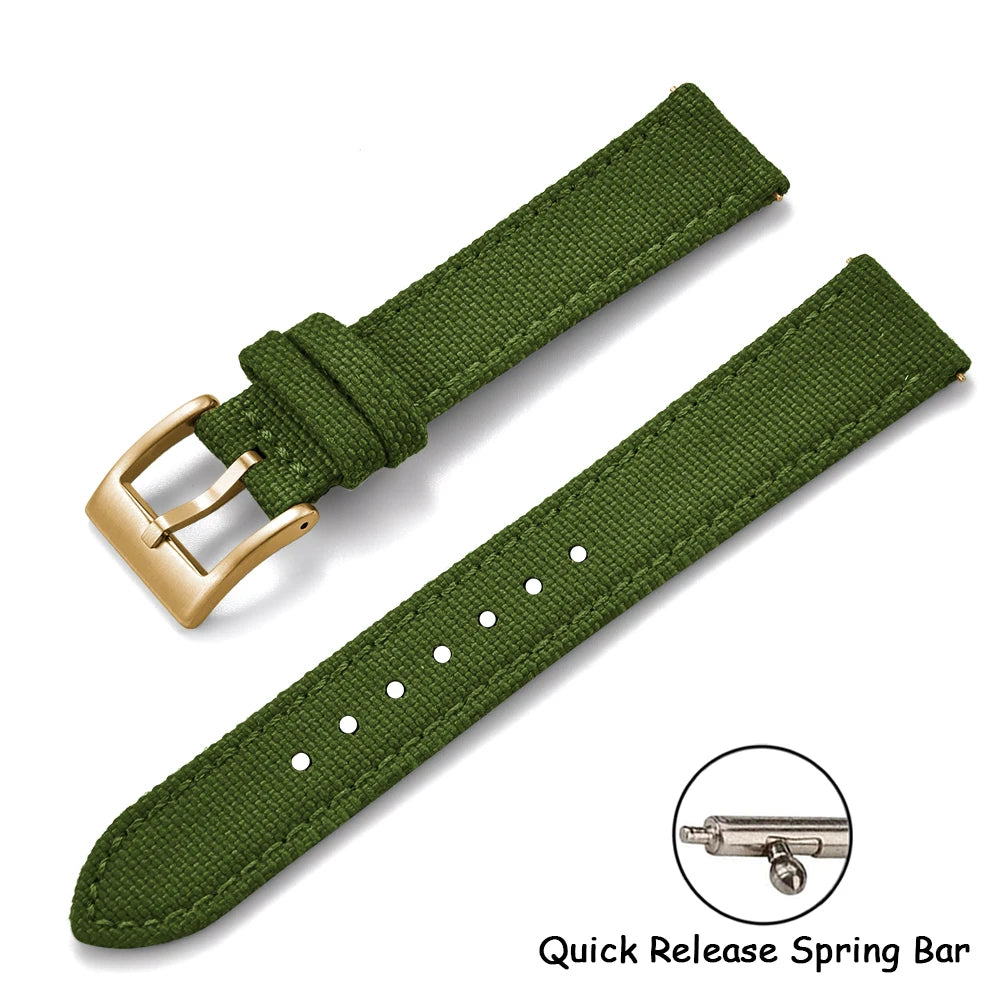 Per Cordura vela cinturino in pelle 18/20/22mm vela cinturini in nylon a sgancio rapido cintura in pelle per Omega Seiko
