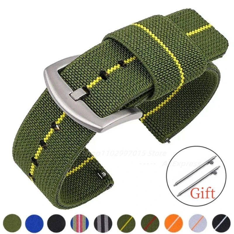 Bracelet de montre en Nylon 18mm 20mm 22mm 24mm bracelet élastique tissé armée pour Seiko bracelet à dégagement rapide bracelet de montre de Sport militaire pour hommes
