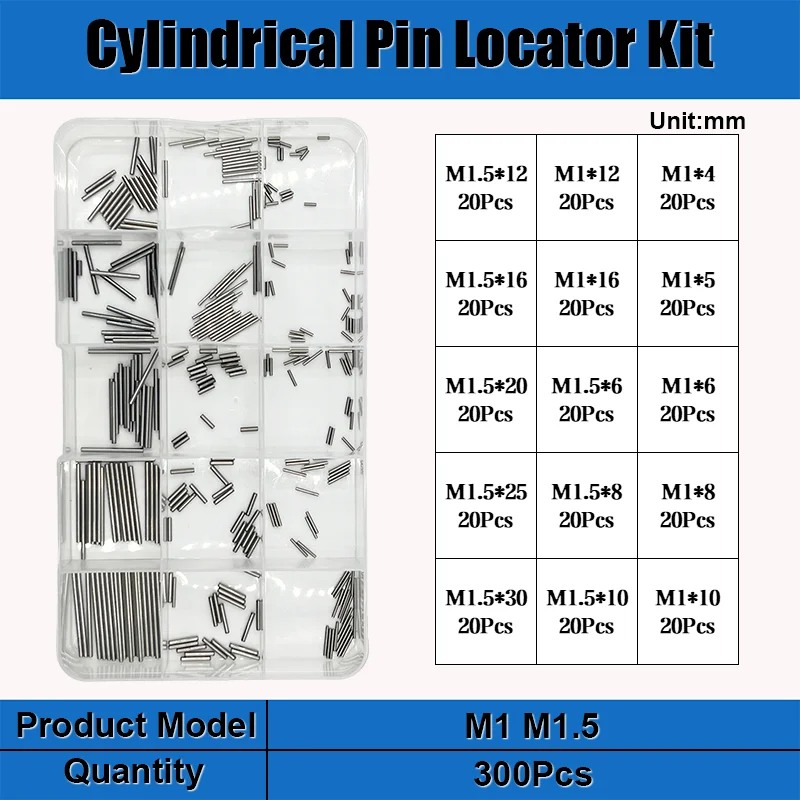 Exacpille Cylindrique en Acier Inoxydable Dallas, M1.5 M2 M2.5 M3 Figuré M5 M6 M8, avec exacpille de Localisation, Arbre Solide FiosphLock, en Métal, Dernier Ensemble