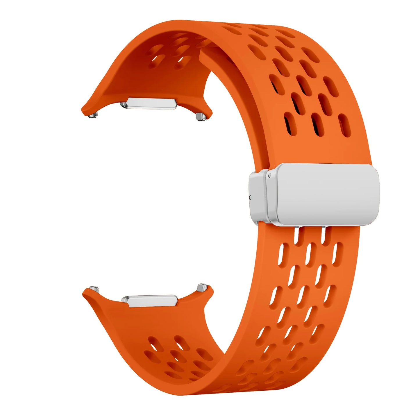 Magnetic Folding Buckle Bracelet for Samsung Watch, Ultra Metal Beads Replacement, Breath-Air Fitness Watch Accessory