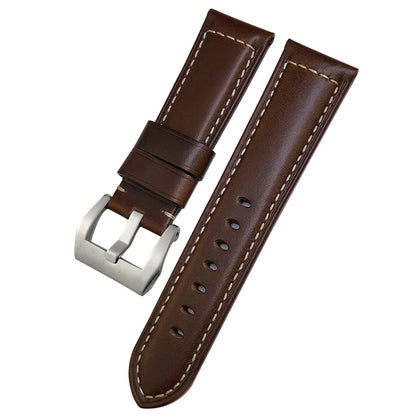 Bracelet de montre en cuir véritable, 24mm 26mm, pour Panerai LUMINOR PAM111 PAM 441, Style rétro, fait à la main