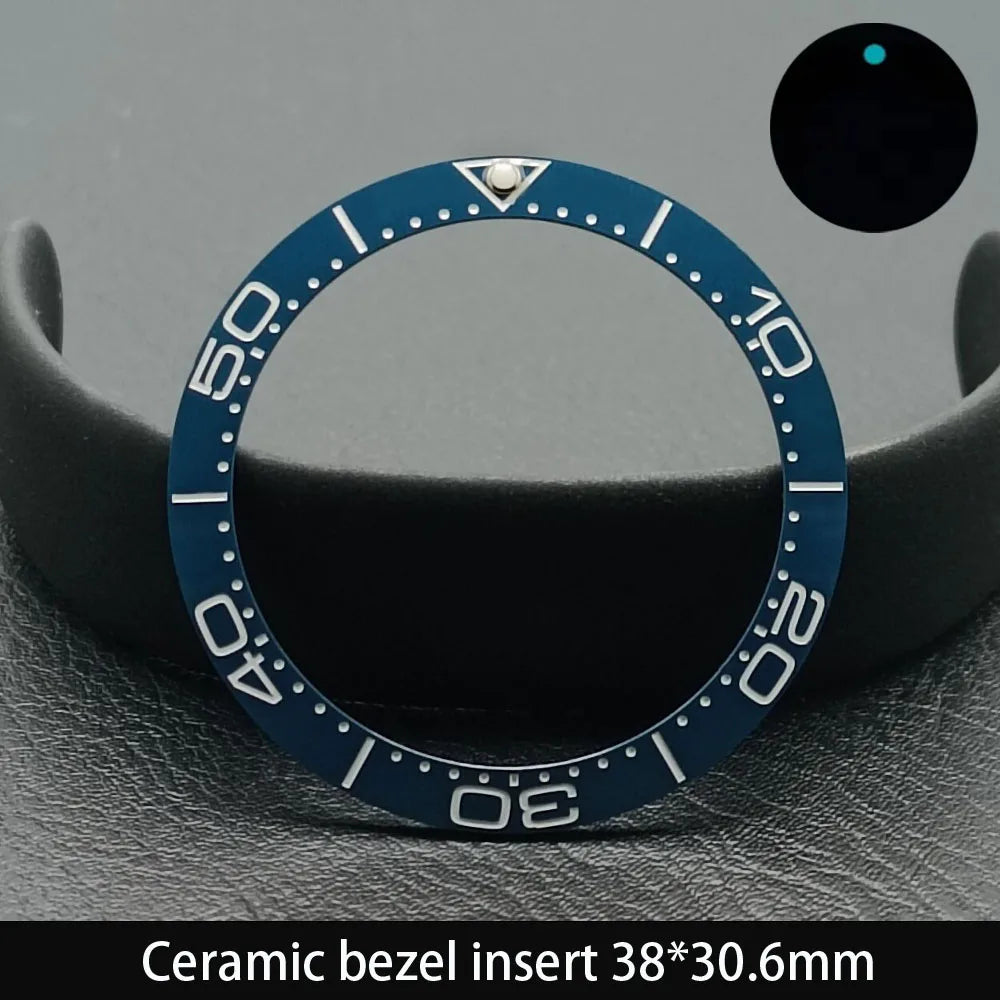 38mm x 30.6mm Sloped Ceramic Bezel GMT and Diving Watch Insert for 40mm Men's Watch Replacement Watch Bezel Inserts