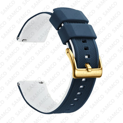 Bracelet de montre en Silicone de qualité supérieure, 18mm 20mm 22mm, à dégagement rapide, en caoutchouc, de remplacement