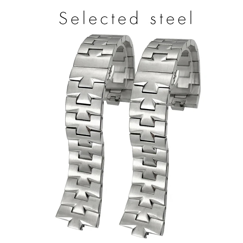 Bracelet de montre en acier inoxydable 7mm 8mm pour montres Vacheron Constantin VC 4500V 5500V 7900V, bracelet à dégagement rapide, bouche convexe