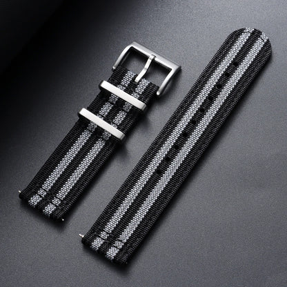 Bracelet en nylon côtelé 20 mm 22 mm pour Tudor pour Omega, bracelet de montre en toile tissée pour homme, noir, militaire, sport, à libération rapide