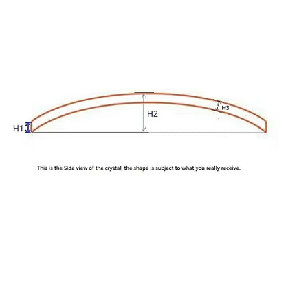 Double-domed round crystal watch glass, 2.0mm thick edge, 30mm to 38.5mm, for watchmakers