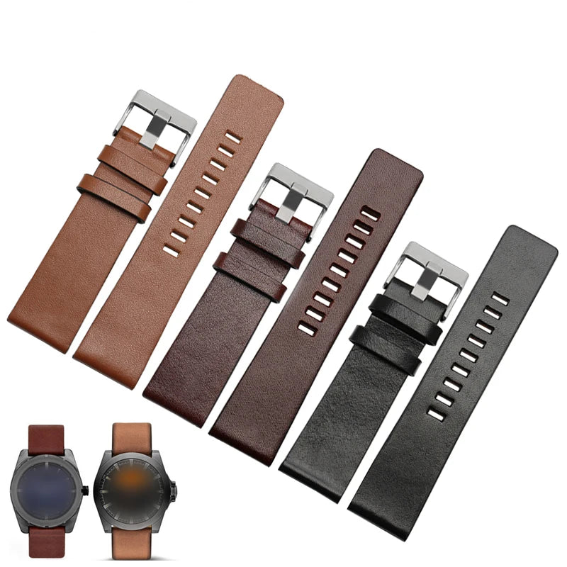 22 24 26 28 30mm 32mm Leather Watch Strap for Diesel Watch, Wristwatch Band for DZ4343 DZ7293 DZ7333