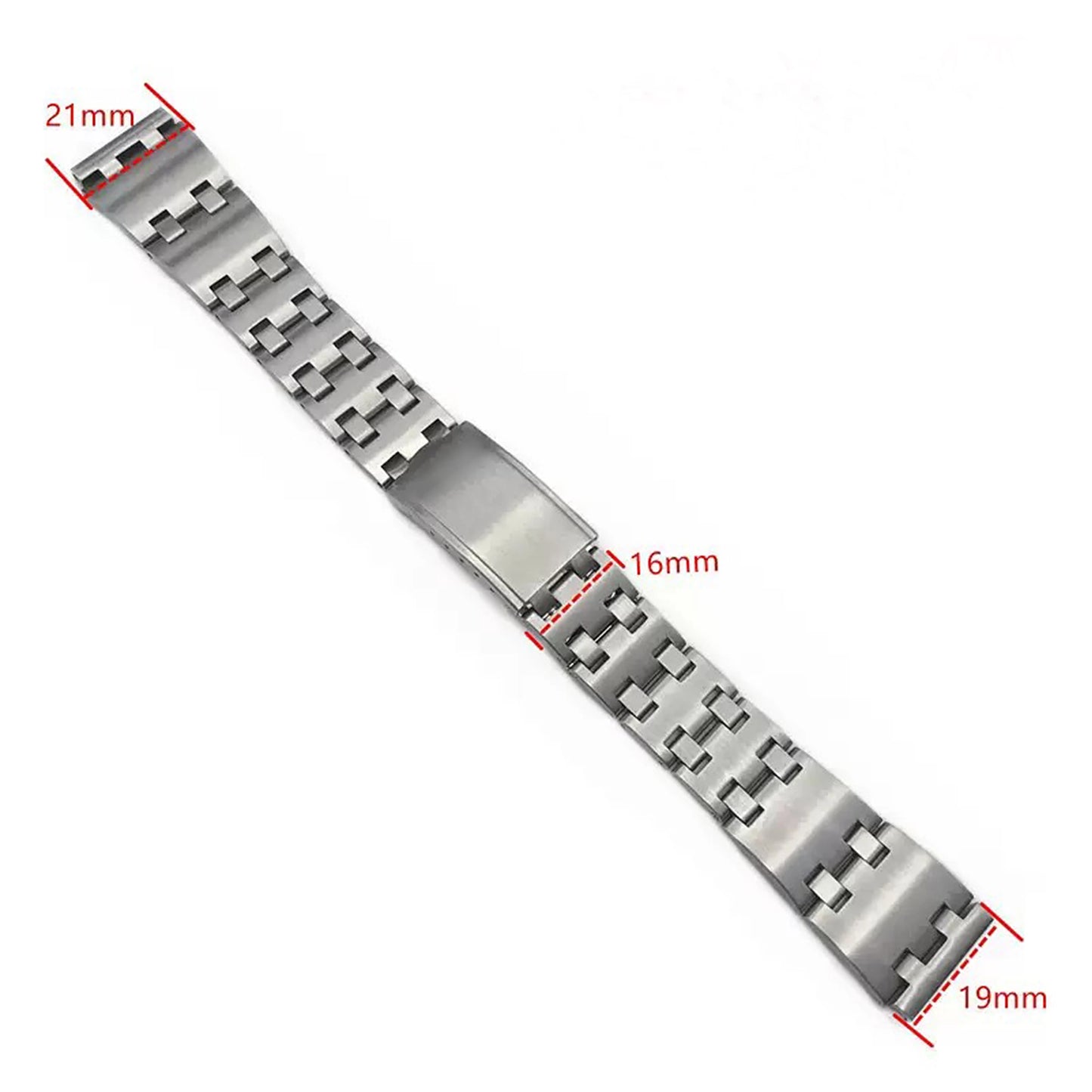 Cinturino per orologio vintage in acciaio inossidabile spazzolato color argento 19*21mm, bracciale in metallo per SEIKO Bell Matic 4006-6002