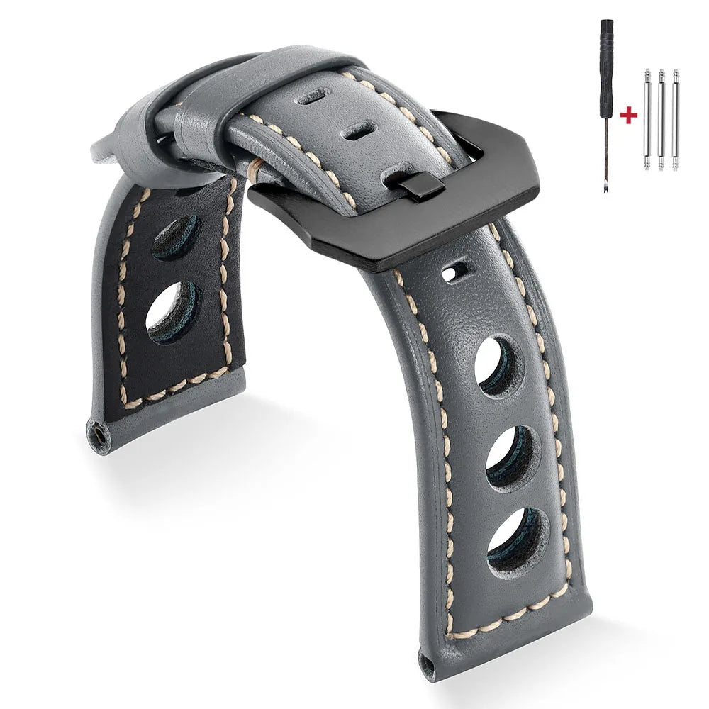 Bracelet de montre Vintage en cuir de vache, 20mm 22mm 24mm 26mm, bracelet de montre en cuir véritable pour femmes et hommes, ceinture avec boucle ardillon