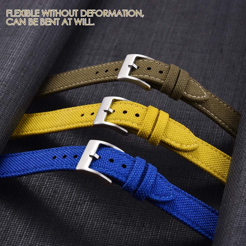 Bracelets en toile et Nylon en cuir, 18mm, 20mm, 22mm, à dégagement rapide, en tissu Vintage, pour montres Huawei Samsung
