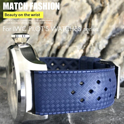 Cinturini per orologi in gomma adatti per orologi IWC Pilot Omega Rolex Longines Breitling Tudor, cinturini per orologi in silicone morbido per immersioni