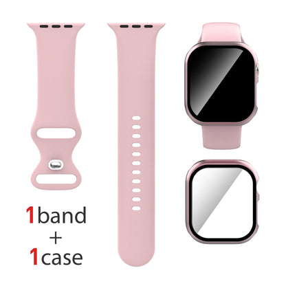 Lot de 2, pour Apple Watch : Étui + Bracelet + Protection d'écran compatible S1-S11/SE 38/40/41/Series 10-11 42mm/42/44/45/46/49mm