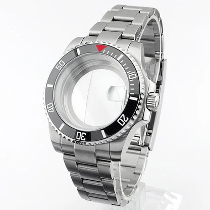    40.5mm sous-montre verre saphir boîtier en métal ajustement NH35/36/38 mouvement ajustement 28.5mm cadran pièces de montre accessoires boîte de montre bande