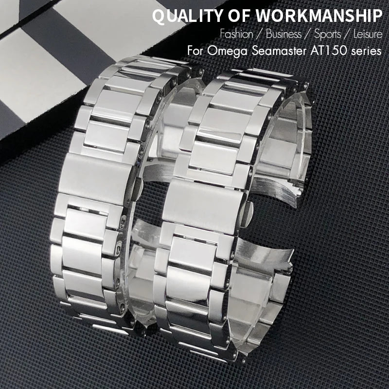 Bracelet de montre en acier inoxydable de haute qualité, 19mm 20mm 21mm, pour Omega SEAMASTER Aqua Terra AT150 150M 41.5mm 231