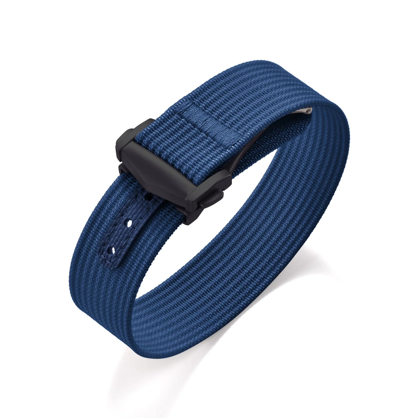 Ribbed Nylon Military Watch Strap 18mm 20mm 22mm with FKM Rubber Deployment Buckle, Sports Bracelet for Men Omega/Tudor/Seiko