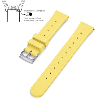 JUELONG – bracelets de montre en caoutchouc gaufré FKM, à dégagement rapide, étanche, Durable, en caoutchouc fluoré, 20mm 22mm, pour montre de plongée traditionnelle