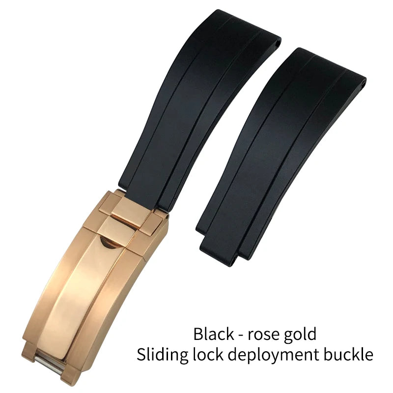 Natural Rubber Watch Strap for Rolex SUBMARINER Explorer Air King Deepsea, Soft Silicone Watch Band, High Quality, 20mm, 21mm