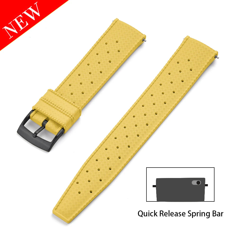 Premium FKM Rubber Watch Band Quick Release 18mm 20mm 22mm 24mm Rubber Watch Strap Smart Watch Bracelet
